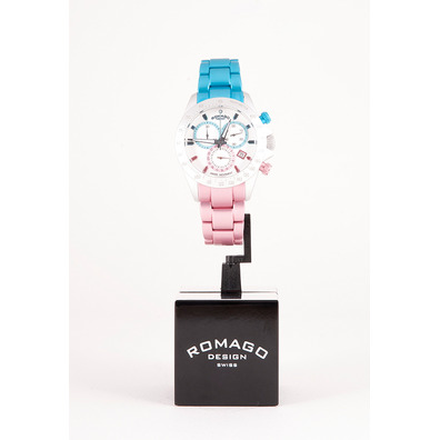 Romago Superléger Chrono Mulher Azul-Rosa