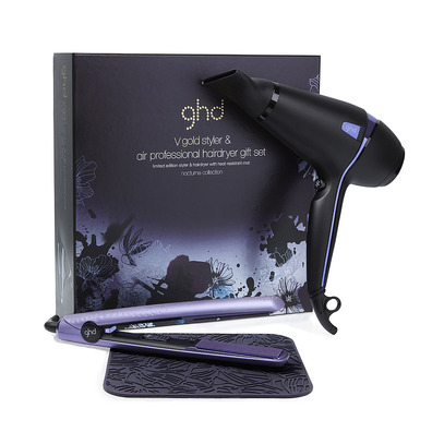 Ghd Dry and Style Nocturne deluxe set presente ferro de engomar e secador de cabelo