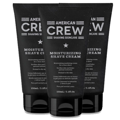 Pacote 3 Creme de Barbear Hidratante American Crew 150ml