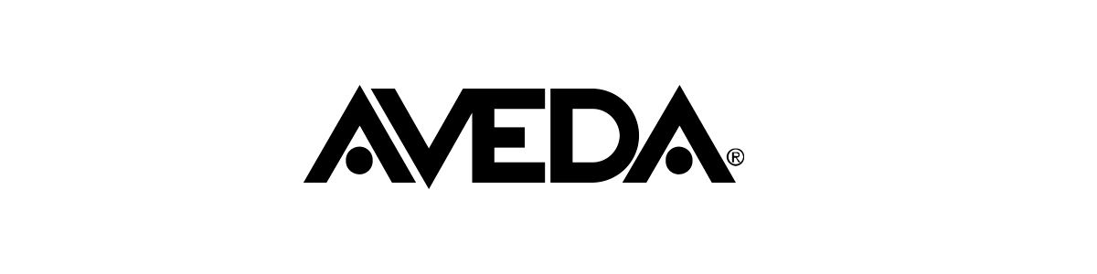 Aveda  banner logo contiene la palabra aveda